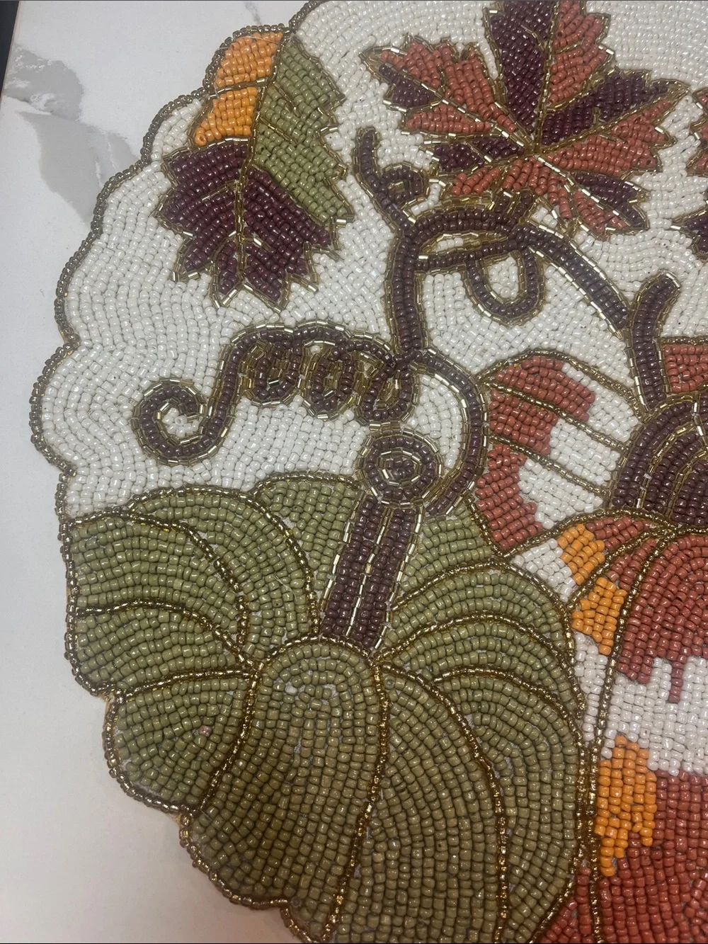 Tahari FALL LEAVES & PUMPKINS Placemat Charger 14” Multicolor Fall Thanksgiving